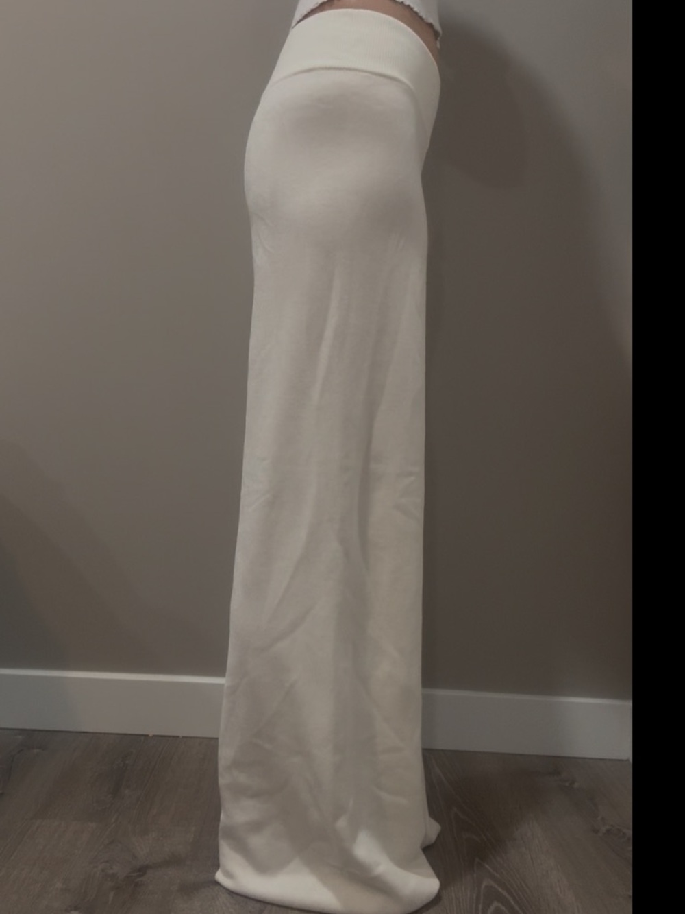 Garage Chenille Low Rise Pants in Cream - Picture 6 of 7